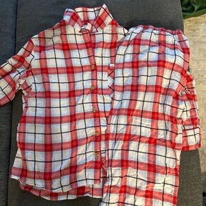 Wondershop Red and White Plaid Women’s Button Down pajama set